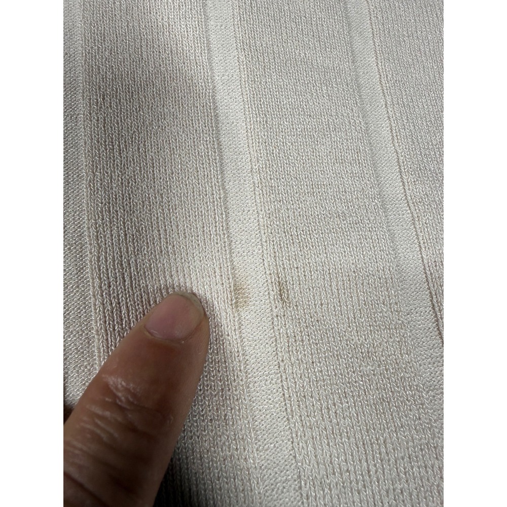 HM Womens Ribbed Knit Wide Leg‎ Pants Beige High Rise XL New 0988727 3 - Picture 15 of 16